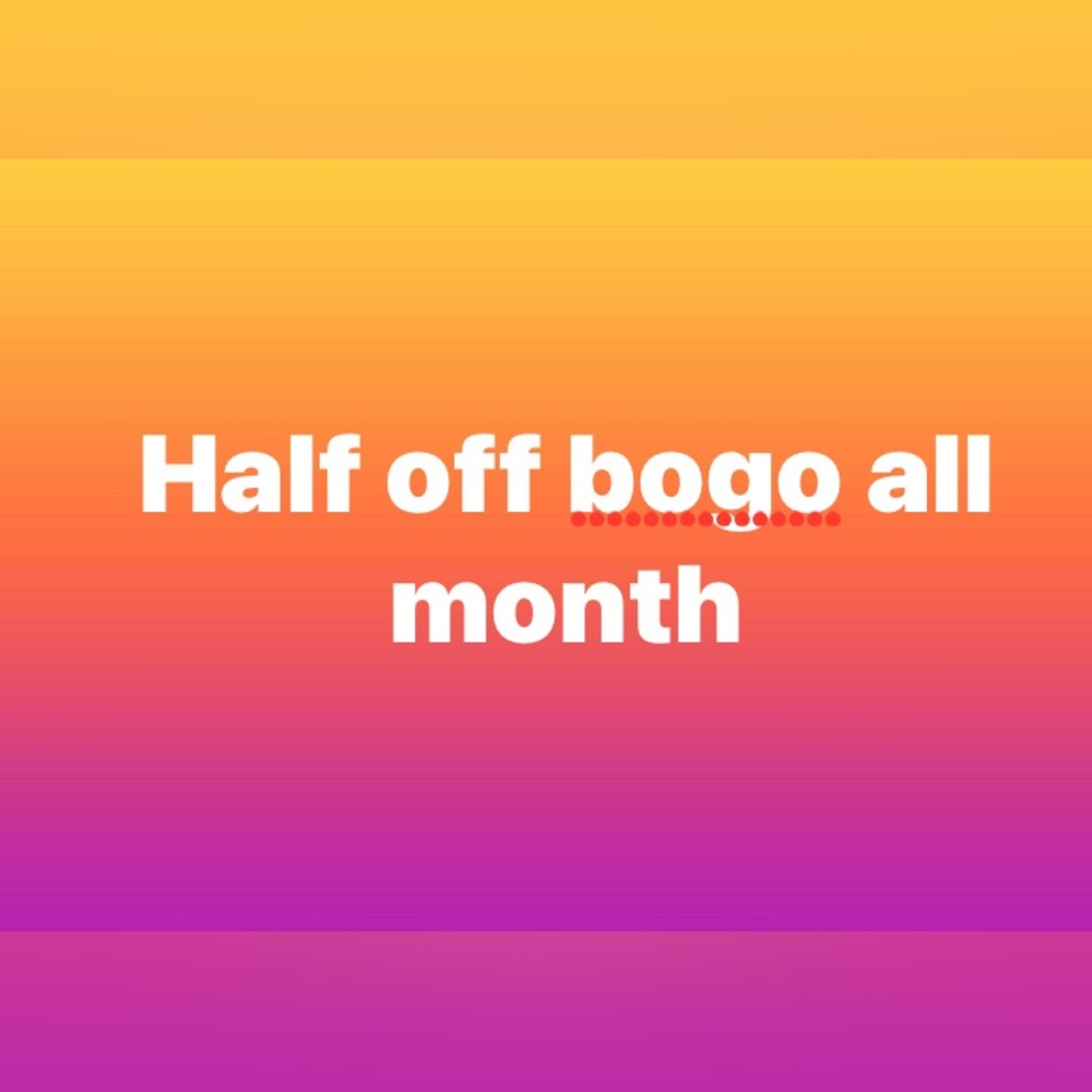 Boy one item half off second thru September